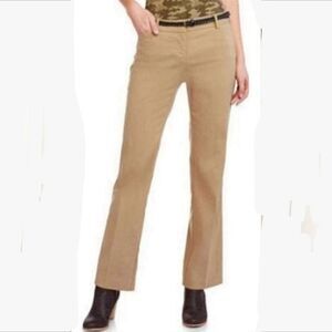 George London Fit Cream Lower Rise Straight Leg Career Casual Pants 4P